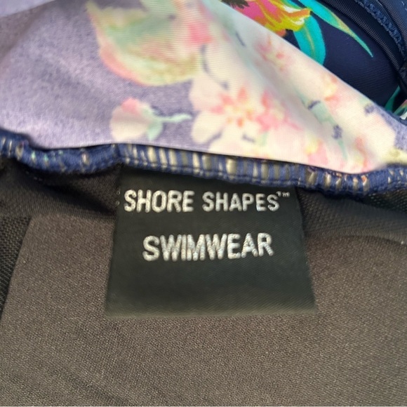Shore Shapes one piece swim suit bathing suit floral navy  print Sz-12. W13 - Picture 7 of 10